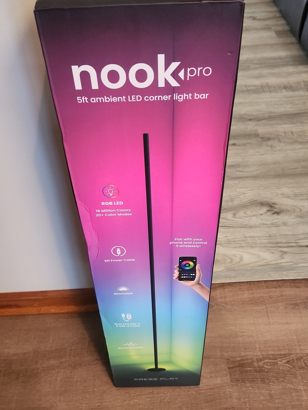 Nook Pro 5 Ft Ambient LED Corner Light Bar NIB